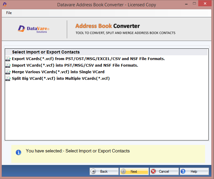 Windows 10 Datavare Address Book Converter full