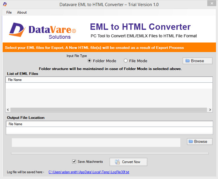 Datavare EML to HTML Converter Windows 11 download