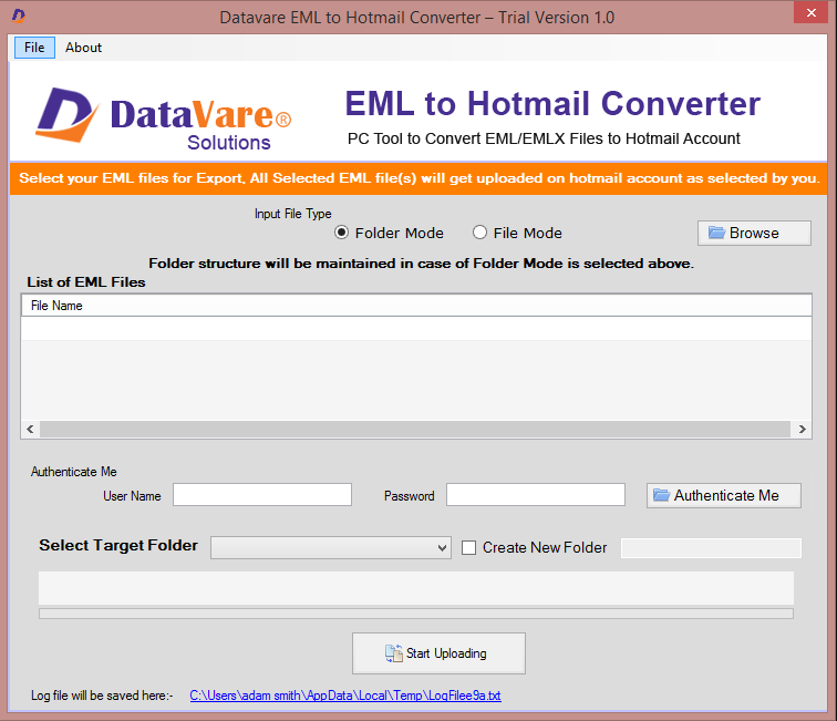 Datavare EML to Hotmail Converter Windows 11 download