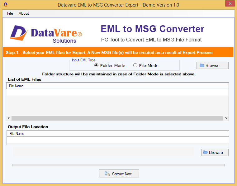 DataVare EML to MSG Converter Expert screenshot