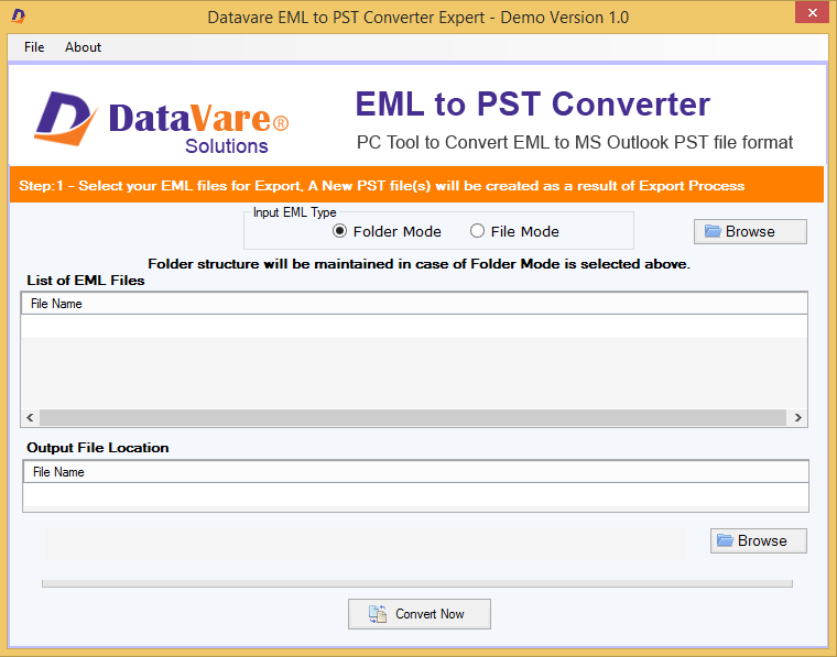 DataVare EML to PST Converter Export