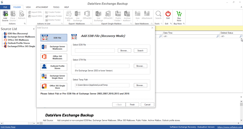 Datavare Exchange Backup Tool Windows 11 download