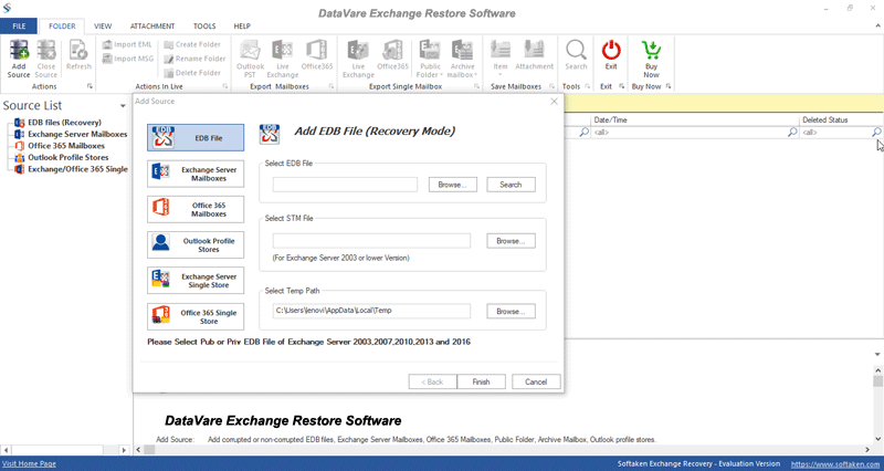 Datavare Exchange Restore Software Windows 11 download
