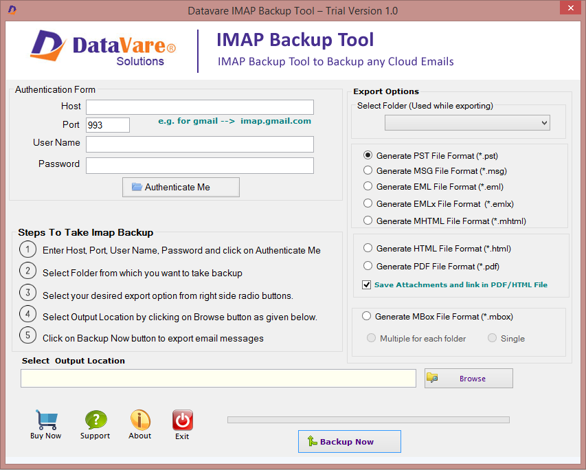 Datavare IMAP Backup Tool Windows 11 download