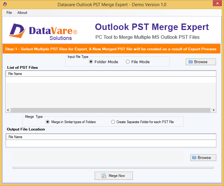 Windows 7 DataVare Outlook PST Merge Exprert 1.0 full