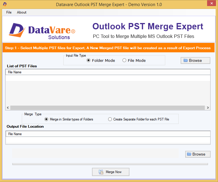 DataVare Outlook PST Merge Exprert screenshot