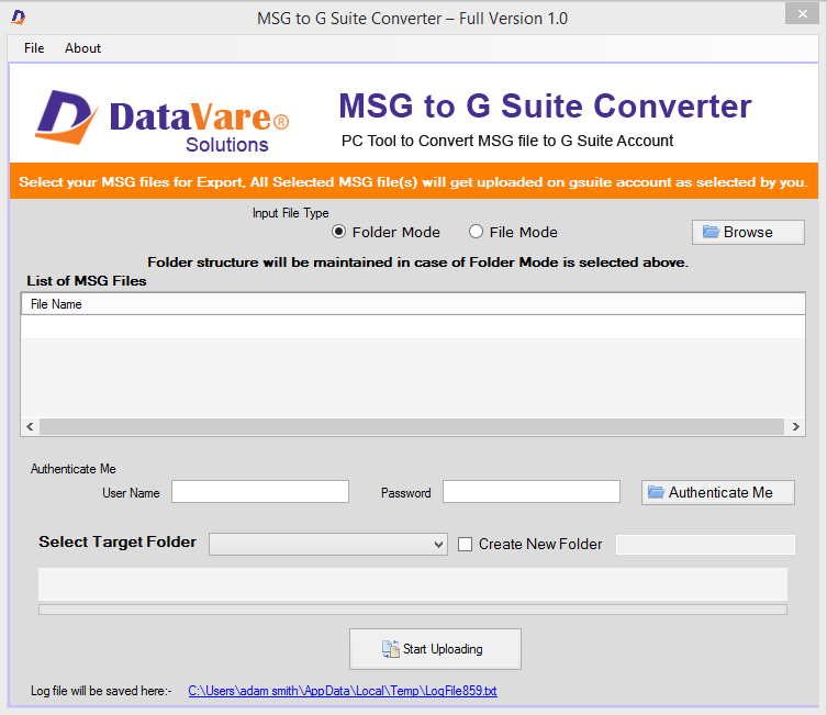 Datavare MSG to G Suite Converter Windows 11 download