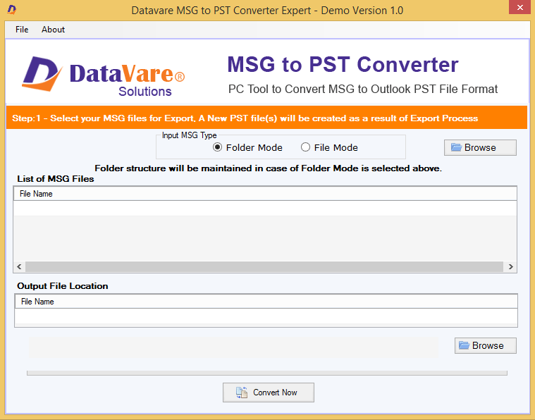 DataVare MSG to PST Converter Expert screenshot