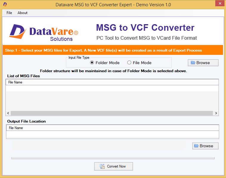 DataVare MSG to VCF Converter Windows 11 download