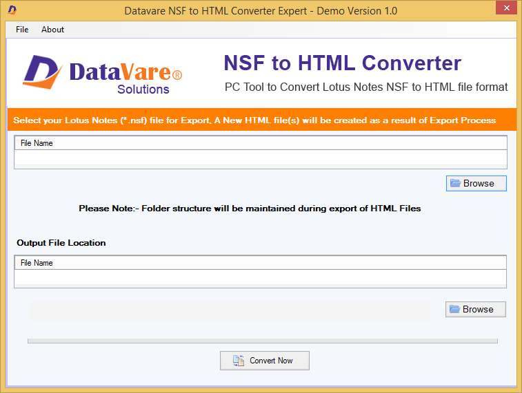 Windows 10 Datavare NSF to HTML Converter full