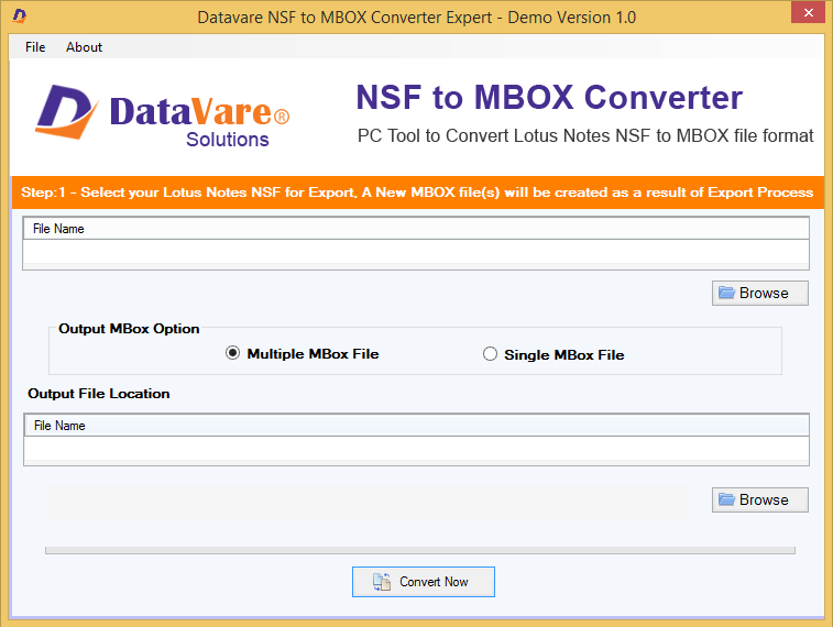 Datavare NSF to MBOX Converter screenshot