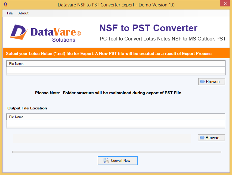 Datavare NSF to PST Converter screenshot