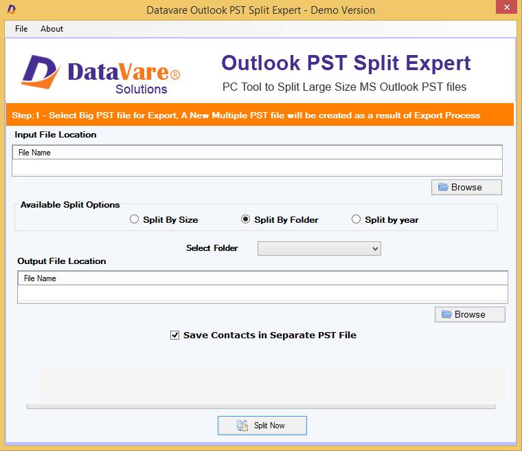 DataVare Outloook PST Split Tool Software Fre