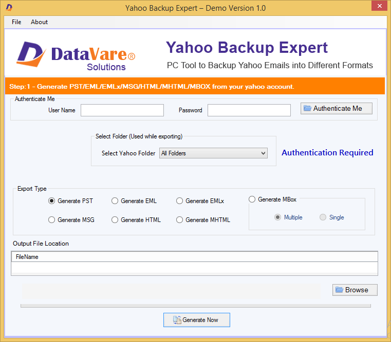 DataVare Yahoo Backup Expert 1.0