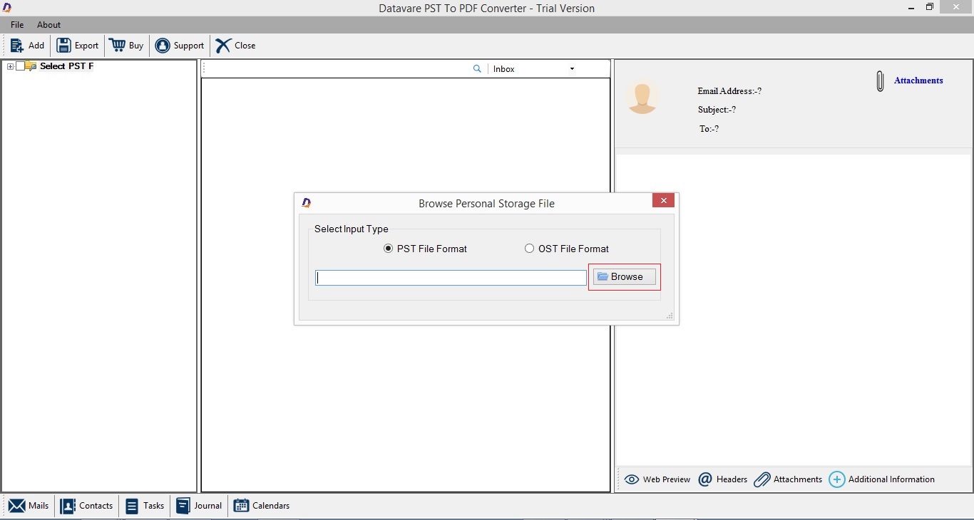 browse pst file
