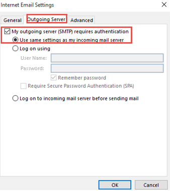 internet email setting