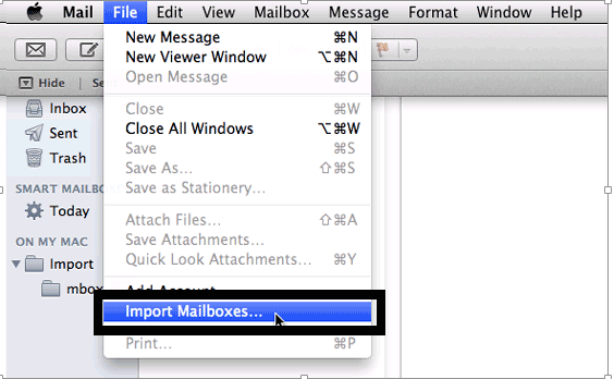 mac mail import