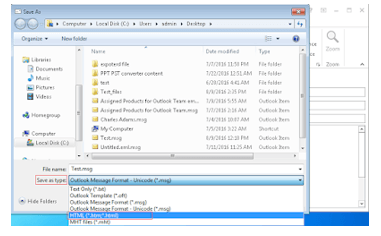 save as outlook