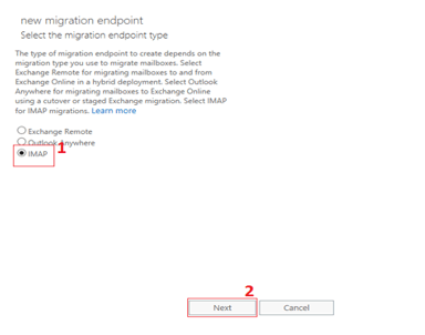 select endpoint type