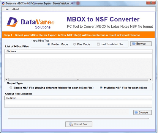 Datavare Thunderbird to Lotus Notes Converter