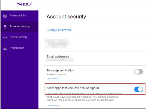 yahoo account