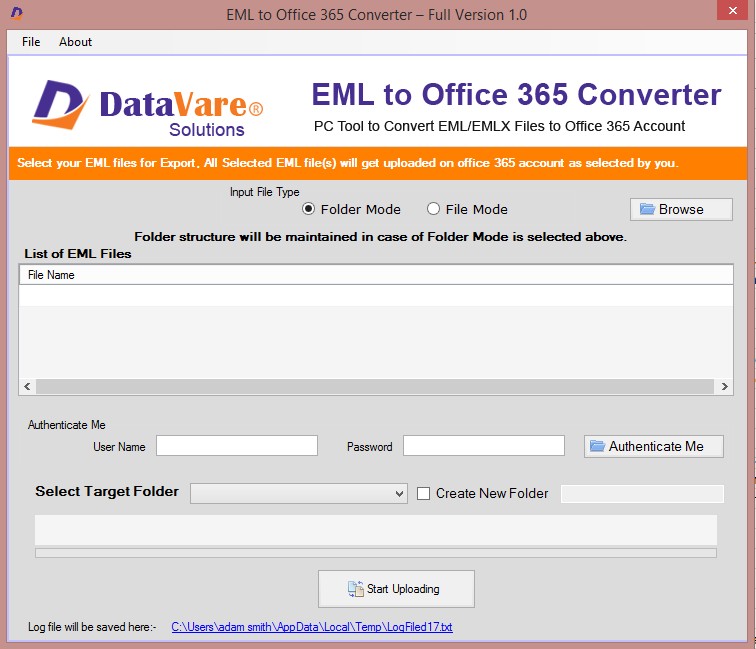 EML para Office 365 Conversor