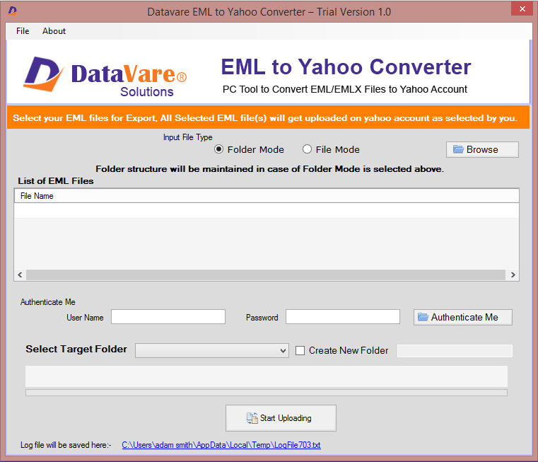 EML para Yahoo Conversor
